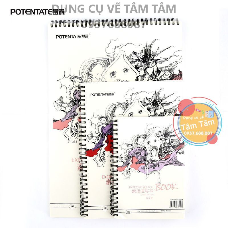 Sổ vẽ chì Potentate, Popular Sketch Book Potentate bìa trắng