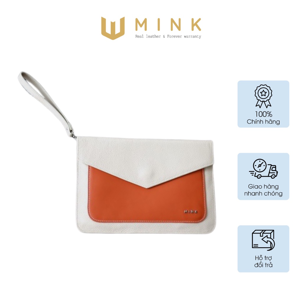 HERA – Tablet Clutch da thật nguyên tấm lớp 1 MINK – IW05-2644