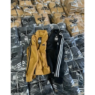 Áo bomber umi ads 3 sọc cho nữ - 1 màu nâu đen