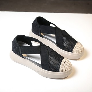 [ORDER] giày slipon quai thun phối ren đế 3cm mẫu mới 2019 cực kỳ xinh