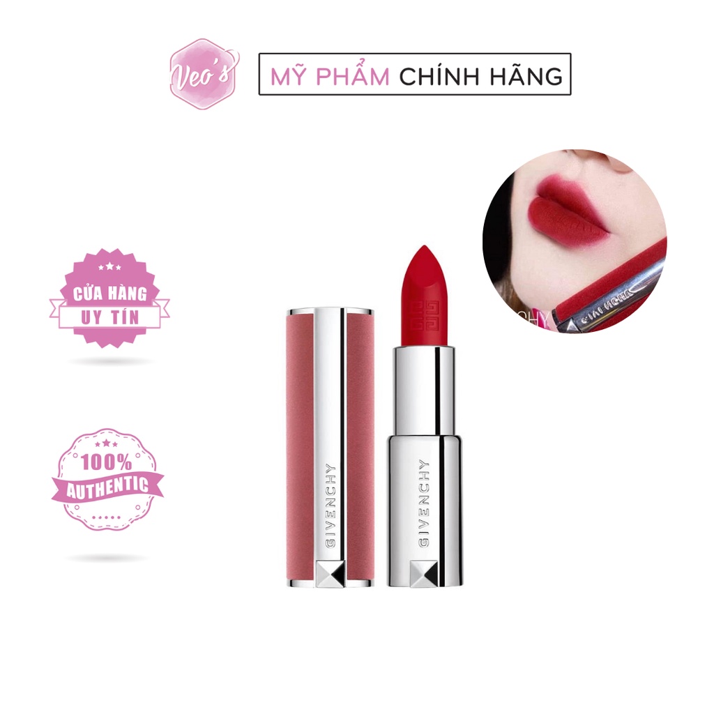 [New 2021] Son lì Givenchy Le Rouge Sheer / Rouge Deep Velvet Matte Lipstick