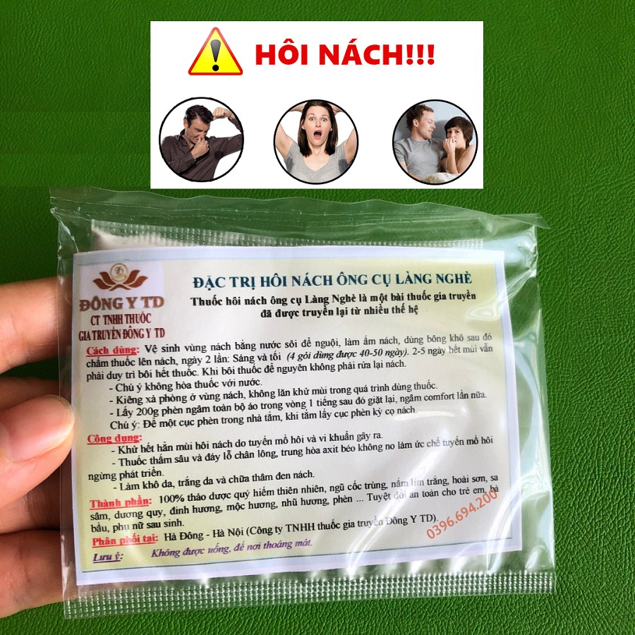 Bột Thảo Dược Giúp Khử Mùi Hôi Nách, Uớt Nách, Thâm Đen Nách, Trắng Nách (Handmade)