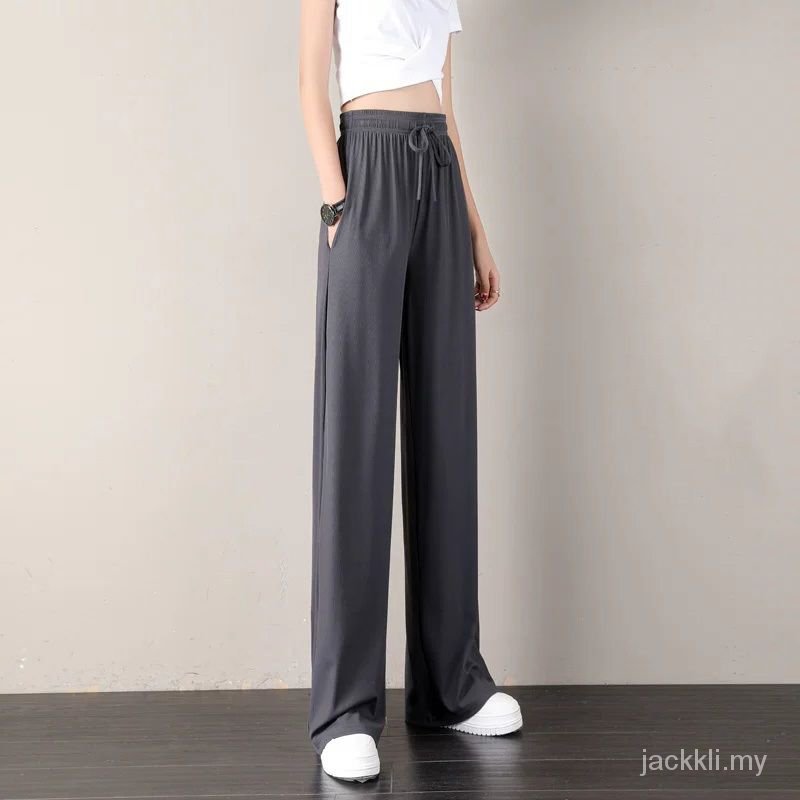 Quần Lụa Dài Ống Rộng Lưng Cao Thời Trang Mùa Hè Cho Nữ | BigBuy360 - bigbuy360.vn