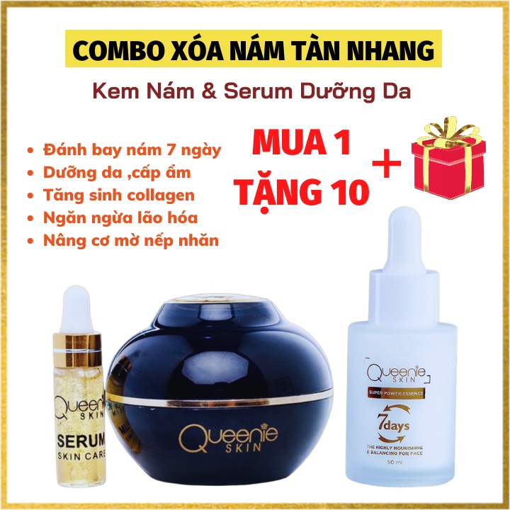 Combo Sạch Nám Mờ Thâm Sạm Tàn Nhang Đồi Mồi Dưỡng Trắng Cấp Ẩm Ngăn Ngừa Nếp Nhăn Chống Lão Hóa Hiệu Qủa Sau 7 Ngày