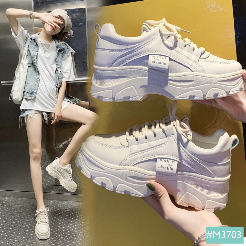 Giày Thể Thao Nữ, Sneaker Nữ Bluewind Độn Đế, Da Mềm Dáng Ulzzang Hàn Quốc
