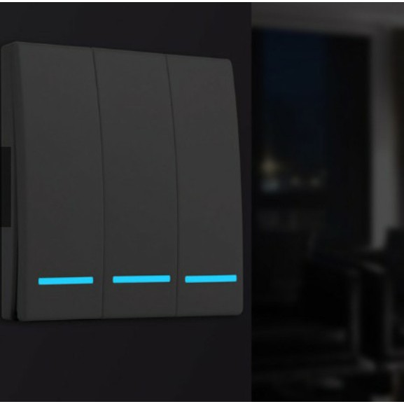 Nút nhấn công tắc điều khiển đèn từ xa dán tường không dây phát sóng RF 433MHz.