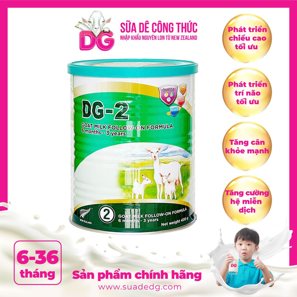 💖CHÍNH HÃNG💖 07/2022 Sữa Dê DG-2 Nhập khẩu nguyên lon từ NewZealand 400g