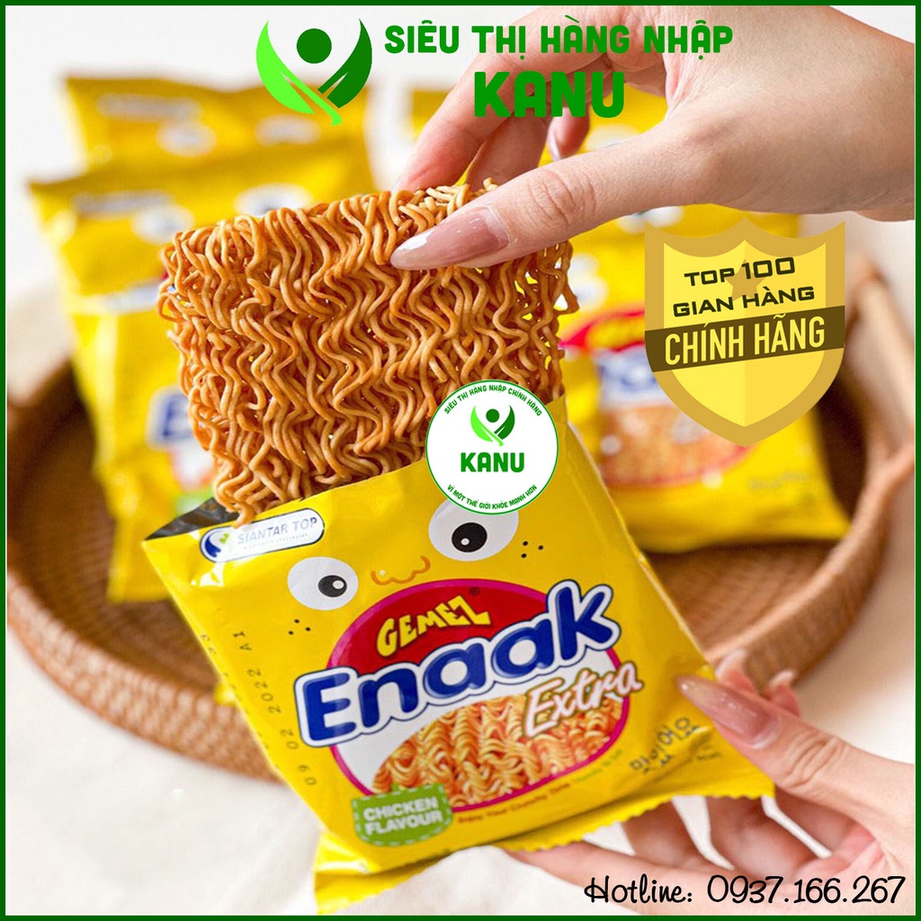 Snack mì Enaak Indonesia 30g cho bé, mì tôm ăn sống, ăn liền