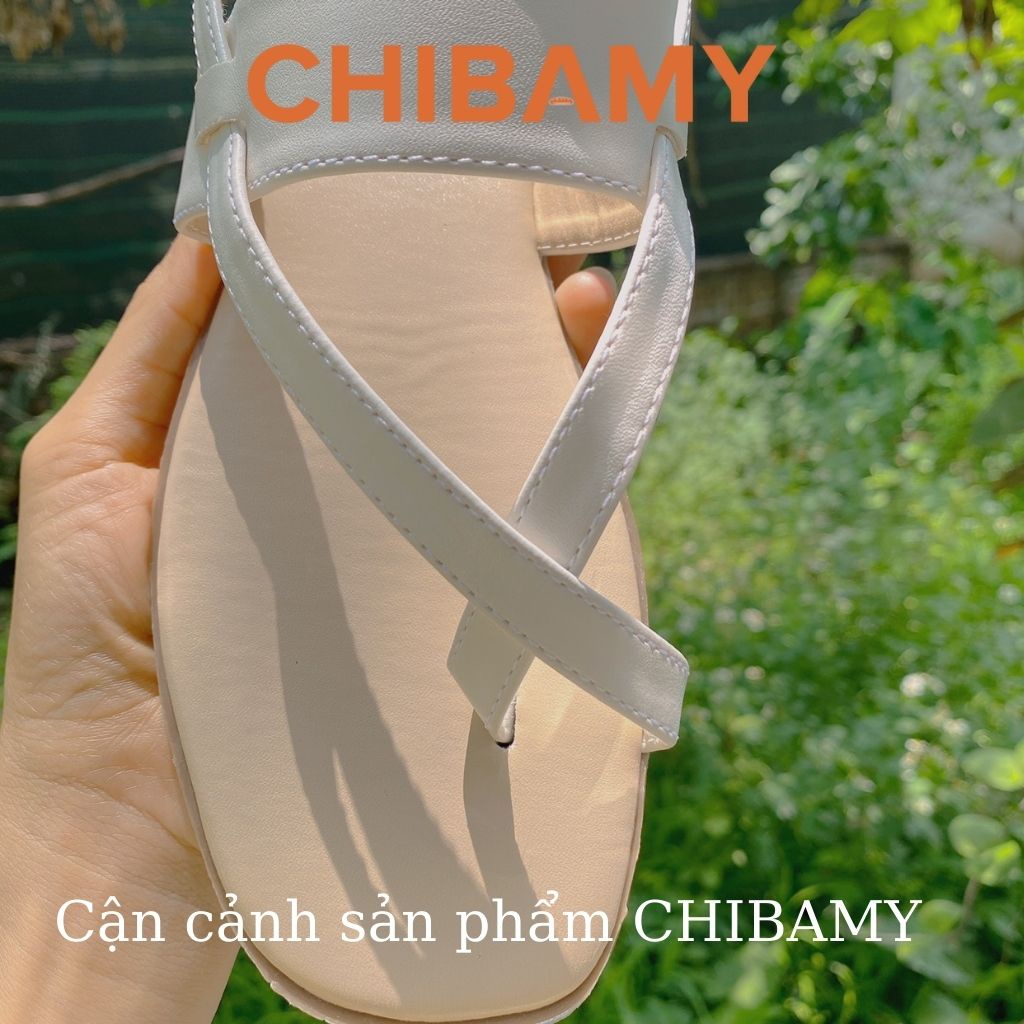 Dép Sandal xỏ ngón LA MÃ quai chéo đế bệt dẻo, chất da mềm