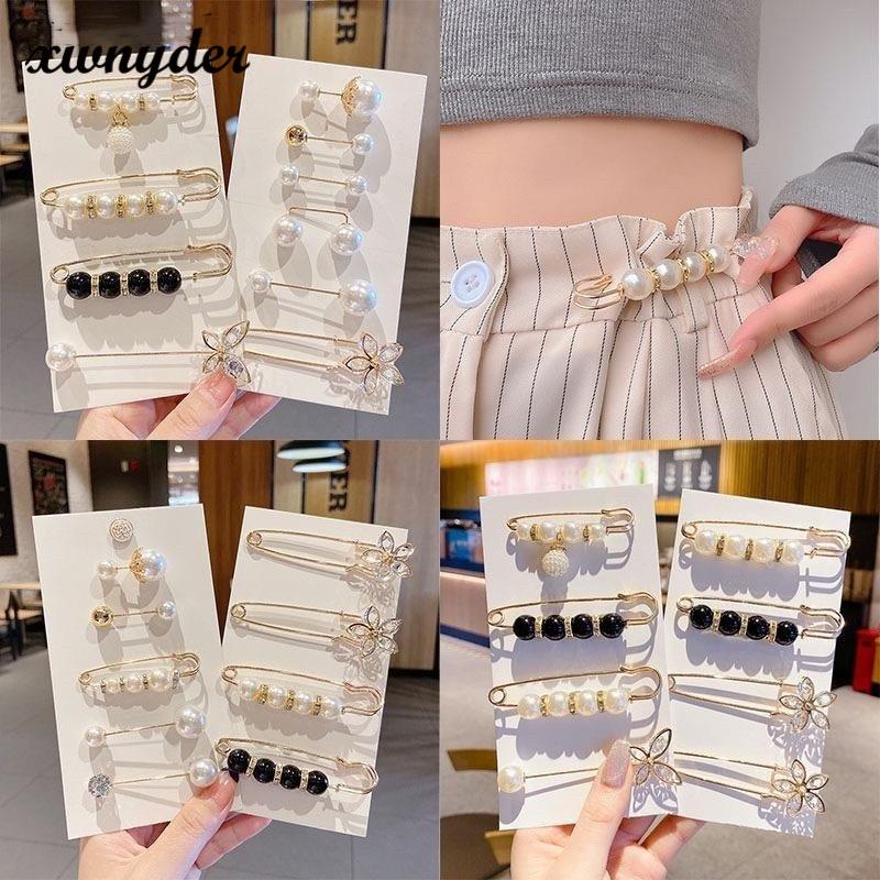 Set 4 / 10 Ghim Cài Áo Đính Ngọc Trai Nhân Tạo Phong Cách Hàn Quốc