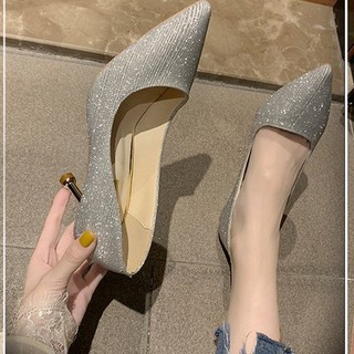 Giày Gót Nhọn Pha Lê QC18👠| Mũi Nhọn Đính Đá| Kiểu Dáng Thời Trang Pháp| Nhẹ Nhàng Tinh Tế Đầy Sức Hút👠