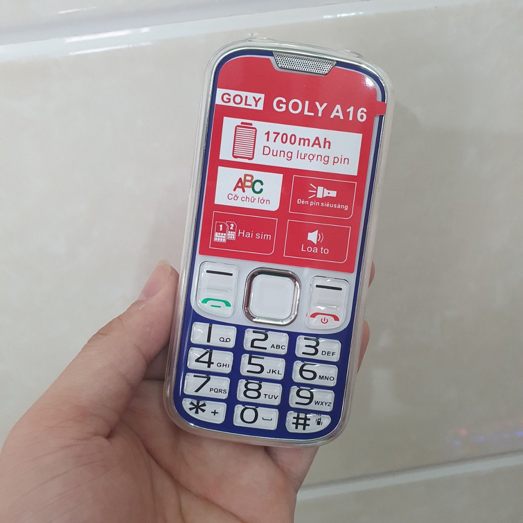 Điện thoại dành cho người già Goly A16  tặng kèm ốp lưng - Phím to - Loa to - Hàng chính hãng