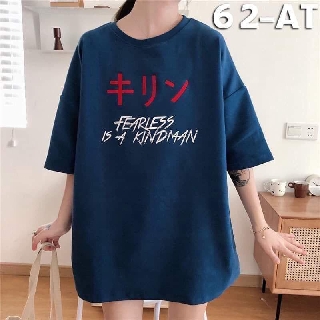 Áo thun tay lỡ freesize ( kèm hình thật) - Màu xanh