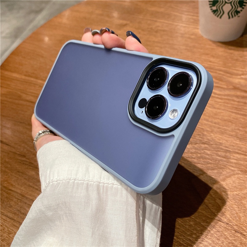 Ốp Điện Thoại Nhựa Cứng Trong Suốt Bề Mặt Nhám Mờ Cho iPhone 14 13 12 11 Pro Max