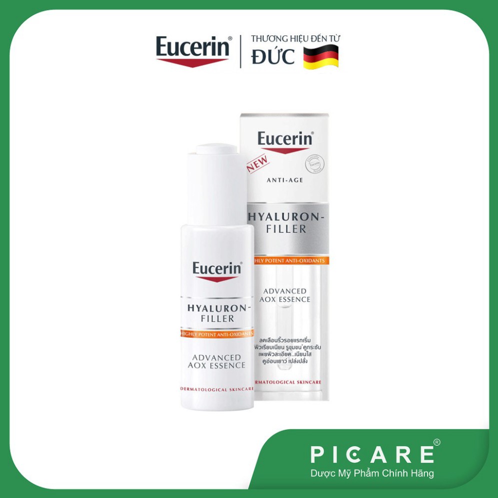 [CHÍNH HÃNG] Tinh chất cải thiện lão hóa Eucerin Hyaluron Filler AOX Essence 30ml tặng gel rửa mặt da nhạy cảm DermtoCle