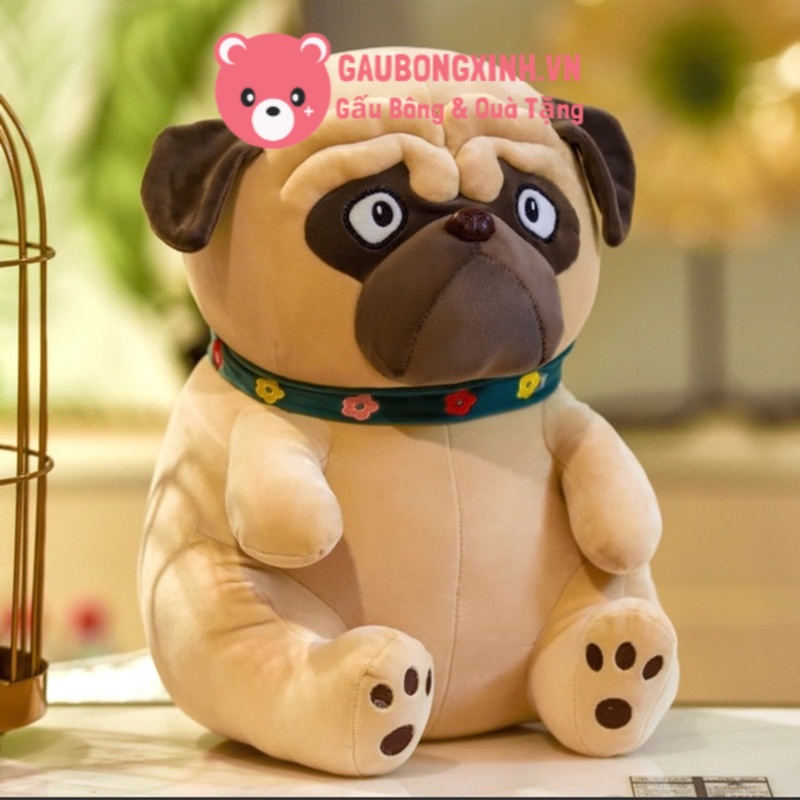 Gấu Bông Chó Mặt Nhăn Siêu CUTE, Thú nhồi bông chó PUG đáng yêu, gối ôm cho bé hàng cao cấp