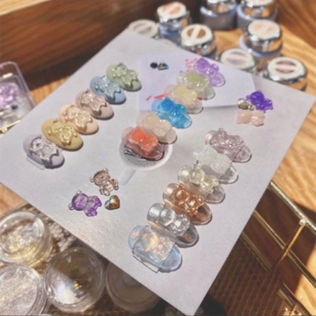 Khuôn Gấu-Mèo-Bướm silicon dẻo trang trí móng tay.