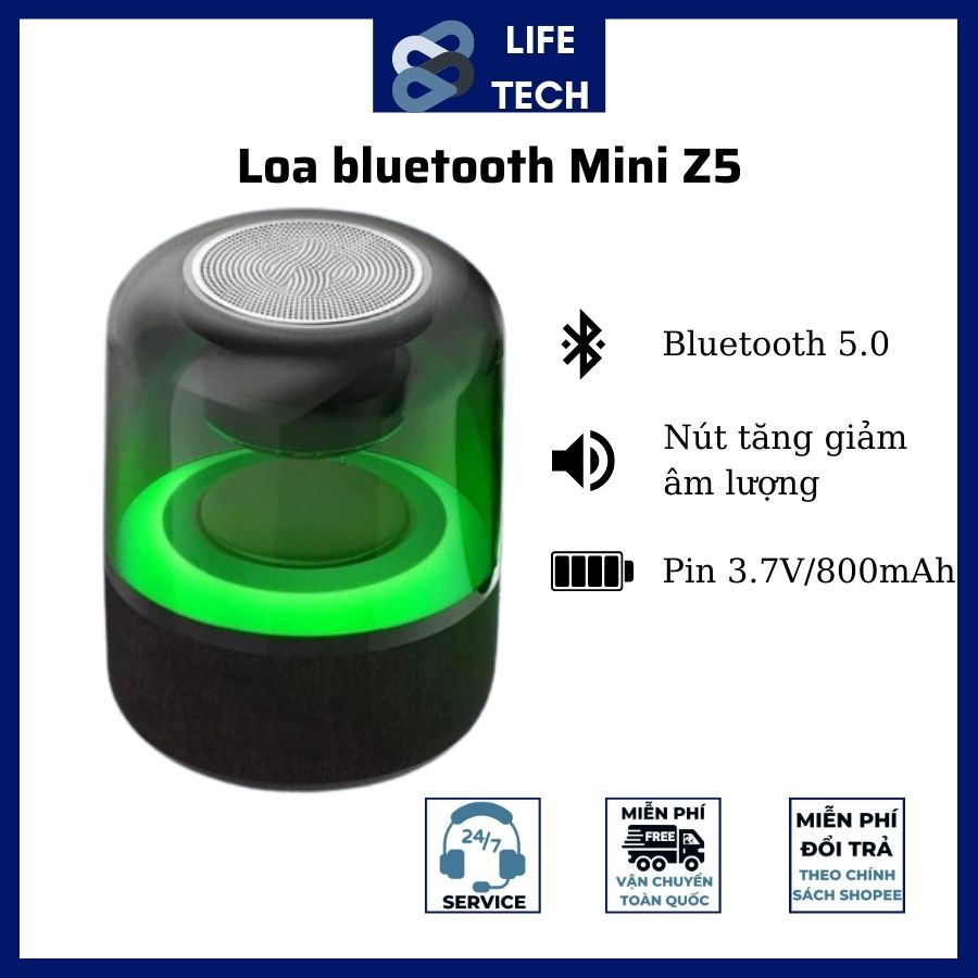 Loa Bluetooth Mini Z5 Tích Hợp Đèn Led,Loa Mini Z5 Tích Hợp Đèn Led,Âm Thanh Cực Đỉnh,Bass Siêu Hay