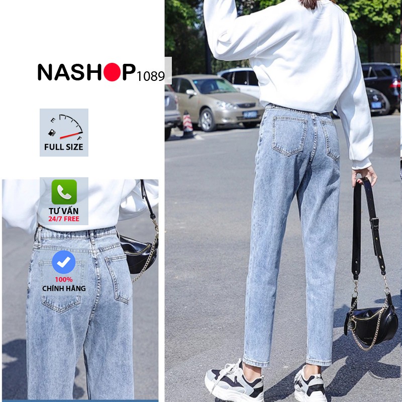 Quần jean bò baggy nữ màu xanh full size S M L mẫu mới đẹp nhất 2021 QT13 nashop 1089