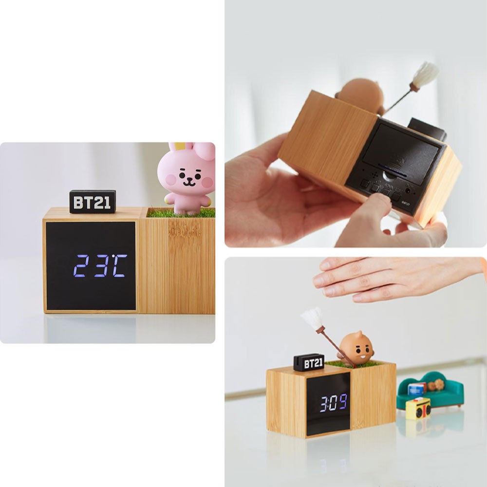 Đồng Hồ Điện Tử Đèn Led Hình Bt21 Cho Bé