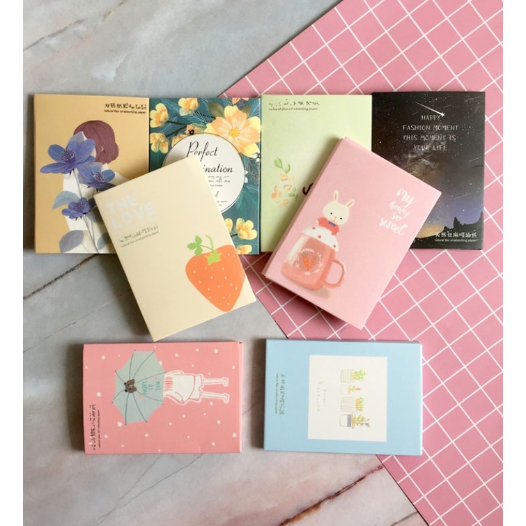 [Hàng mới về] Hộp 50 tờ giấy thấm dầu bìa họa tiết hoạt hình dễ thương cho nam và nữ | BigBuy360 - bigbuy360.vn