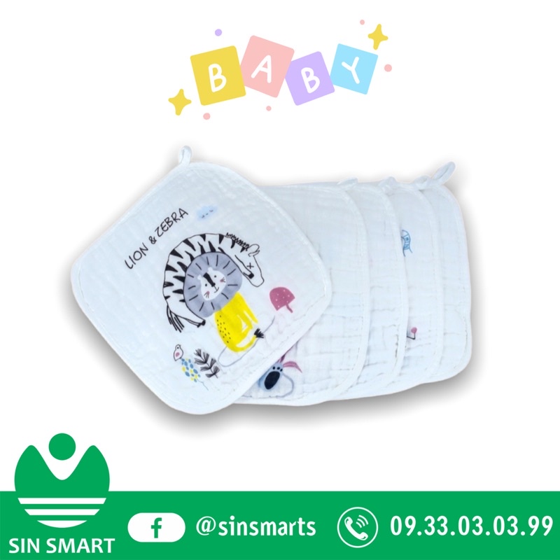 Khăn Sữa Xô 6 Lớp GoodMama Cao Cấp_Nền Màu