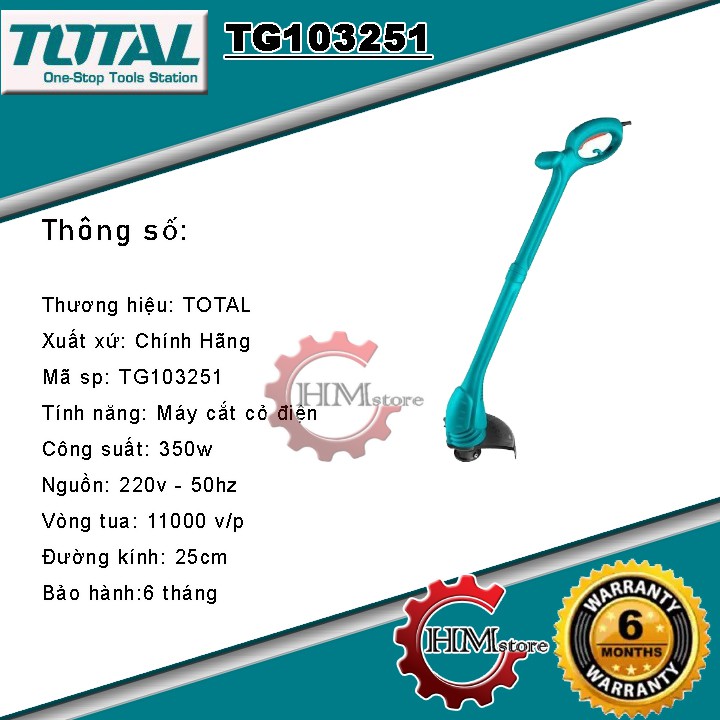 [100% Chính hãng] Máy cắt cỏ bằng điện TOTAL TG103251