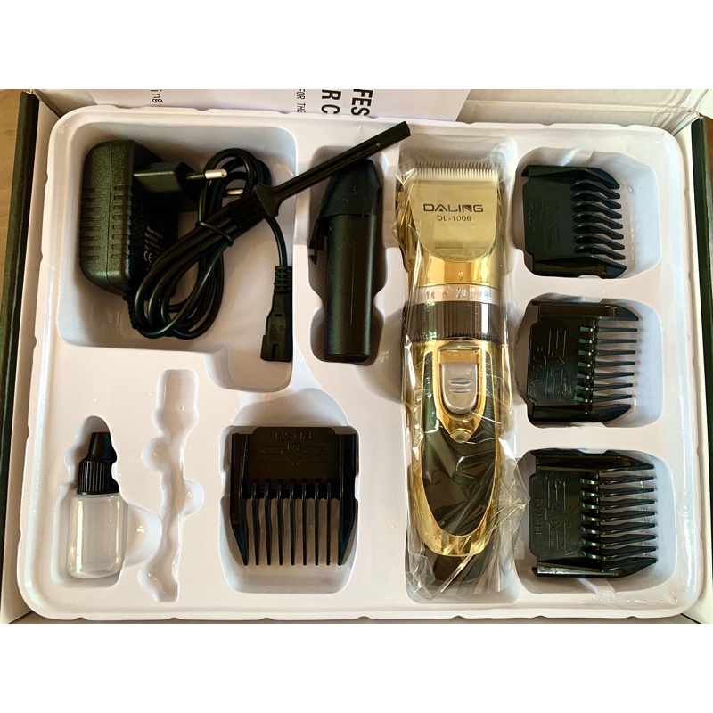 Tông Đơ Cắt Tóc Cao Cấp Daling 1006 | Tặng Kèm 1 Pin Dự Phòng| Tăng Đơ Cắt Tóc Không Dây Chuyên Nghiệp