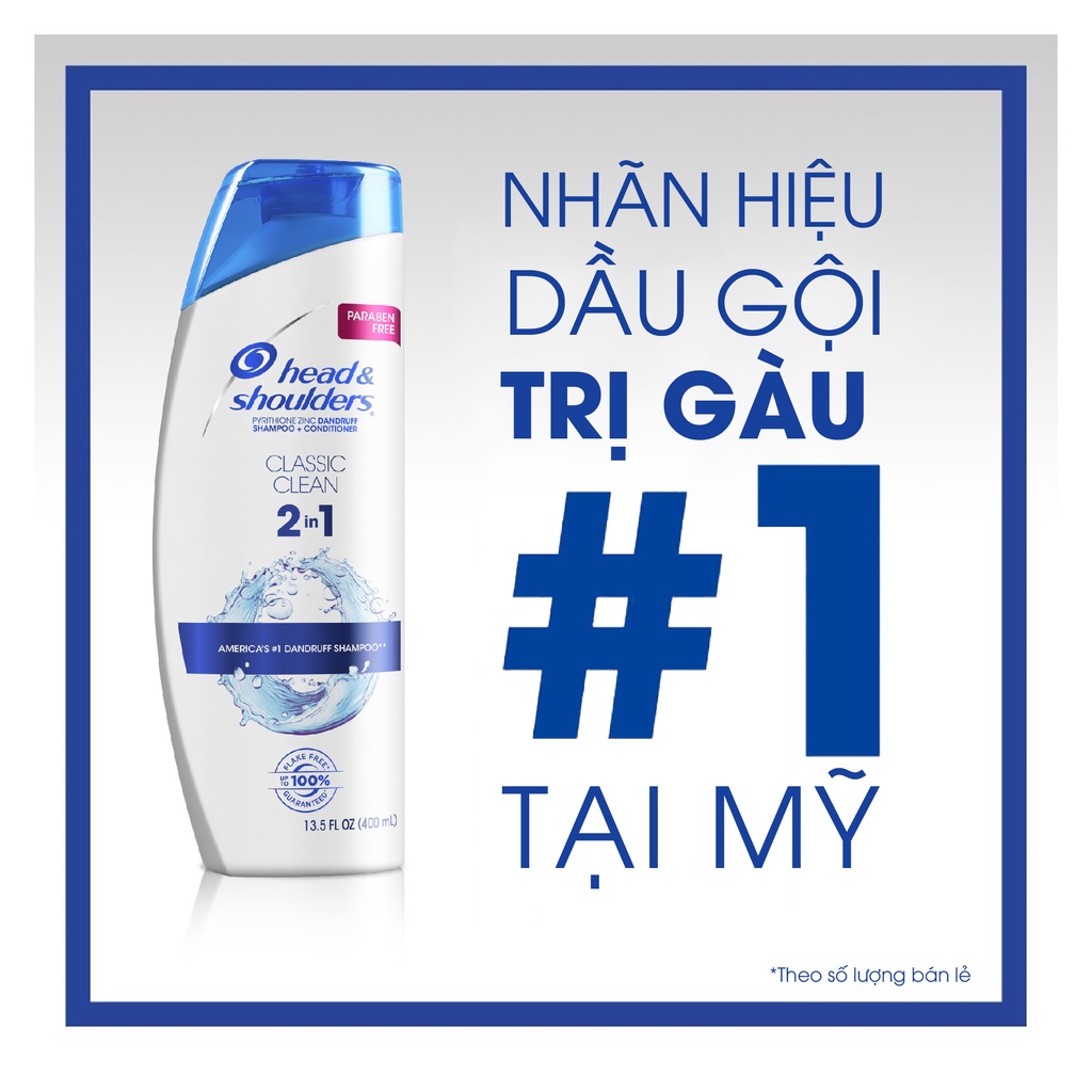 Dầu Gội &amp; Xả 2in1 Head&amp;Shoulders Mỹ nhiều mùi hương 380/400ml