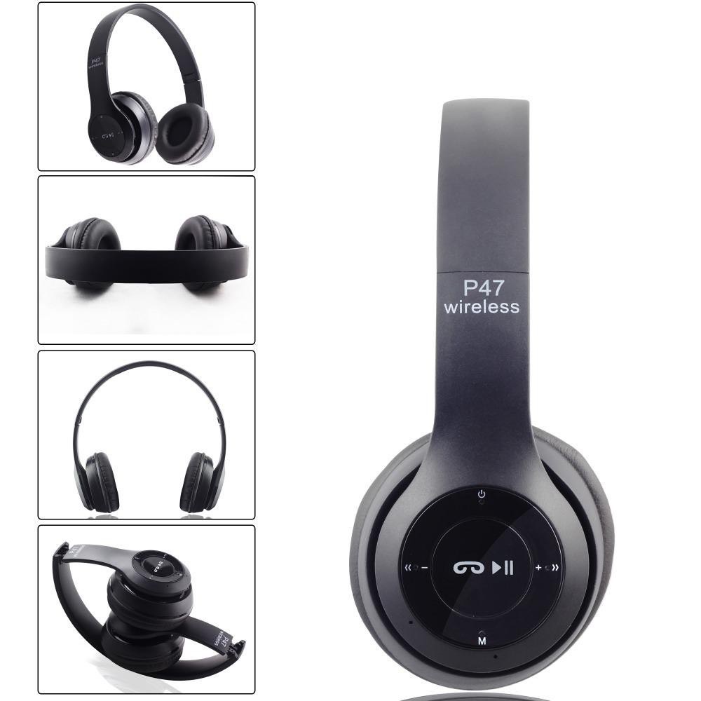 Tai nghe bluetooth Chụp Tai Headphone P47 Lắp được thẻ nhớ - Âm Thanh Đỉnh Cao-Nghe Gọi Rõ Nét , siêu bền.