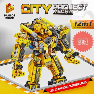 Lego Panlos 633008 Bộ Lắp Ráp Robot Mecha Được Kết Hợp Từ 12 Phương Tiện ( 573 Mảnh )