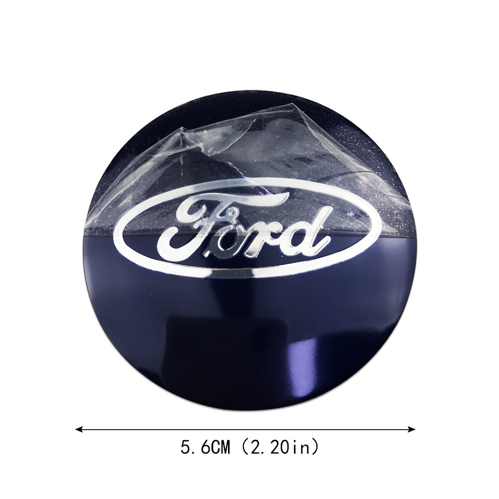 Set 4 miếng dán trang trí nắp trung tâm trục bánh xe hơi 56mm dành cho Ford Mondeo Ecosport Escort Mustang Edge Escape