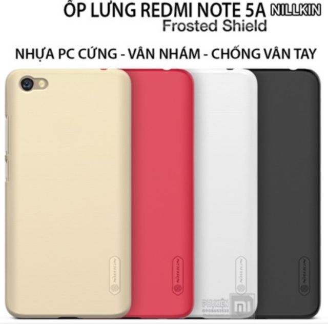 Ốp lưng Nillkin sần cứng Xiaomi Redmi Note 5A - Đen, Vàng