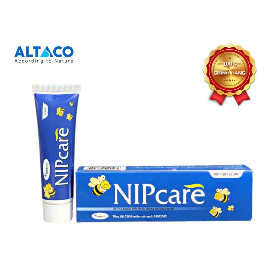 Kem bôi bôi hăm, khô da, chàm.. cho bé , nứt đầu ti, nứt cổ gà cho mẹ, Nipcare-100% chiết xuất từ mỡ cừu Úc(25G)