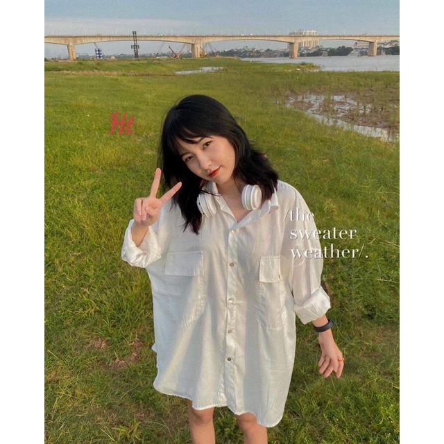 Áo sơ mi lụa nắp túi cúc H26