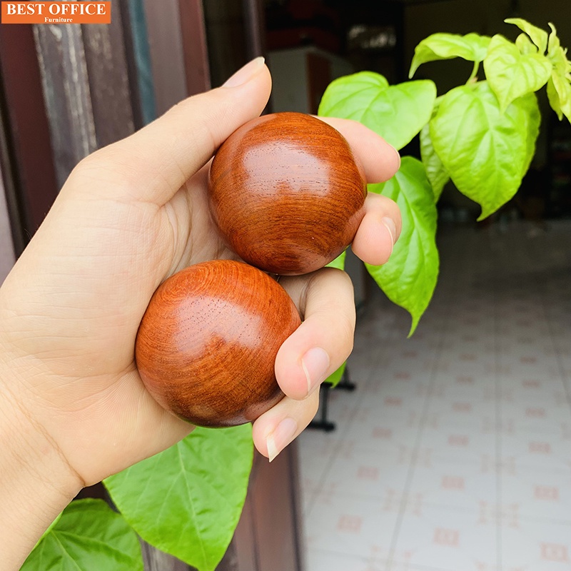 Bi lăn tay gỗ Hương cao cấp, 2 viên bi massgae tay, sản phẩm cho sức khỏe lưu thông mạch máu, giảm tải stress