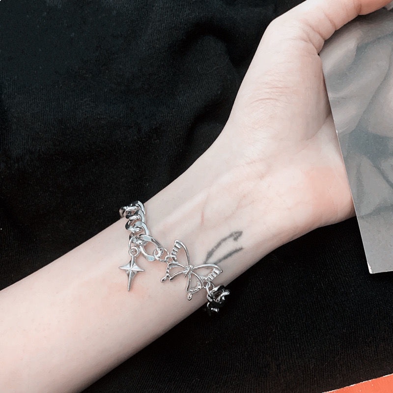 Vòng Tay Mặt Hình Bướm Đính Đá Zircon Phong Cách Retro Sang Trọng