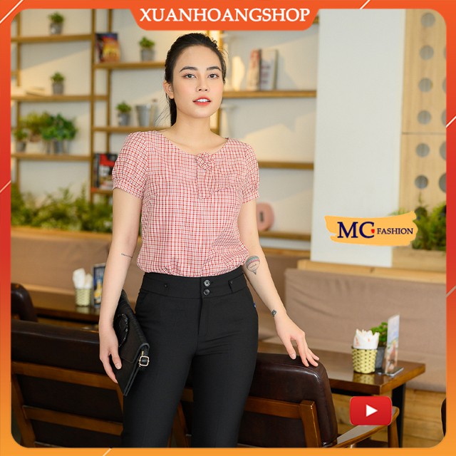 Áo Sơ Mi Nữ Kẻ Sọc Mc Fashion,  Kiểu Dáng Công Sở Đẹp, Tay Ngắn Cộc, Dài, Lửng, Lỡ, Caro, Màu Đỏ Hồng Vàng Xanh Ta983