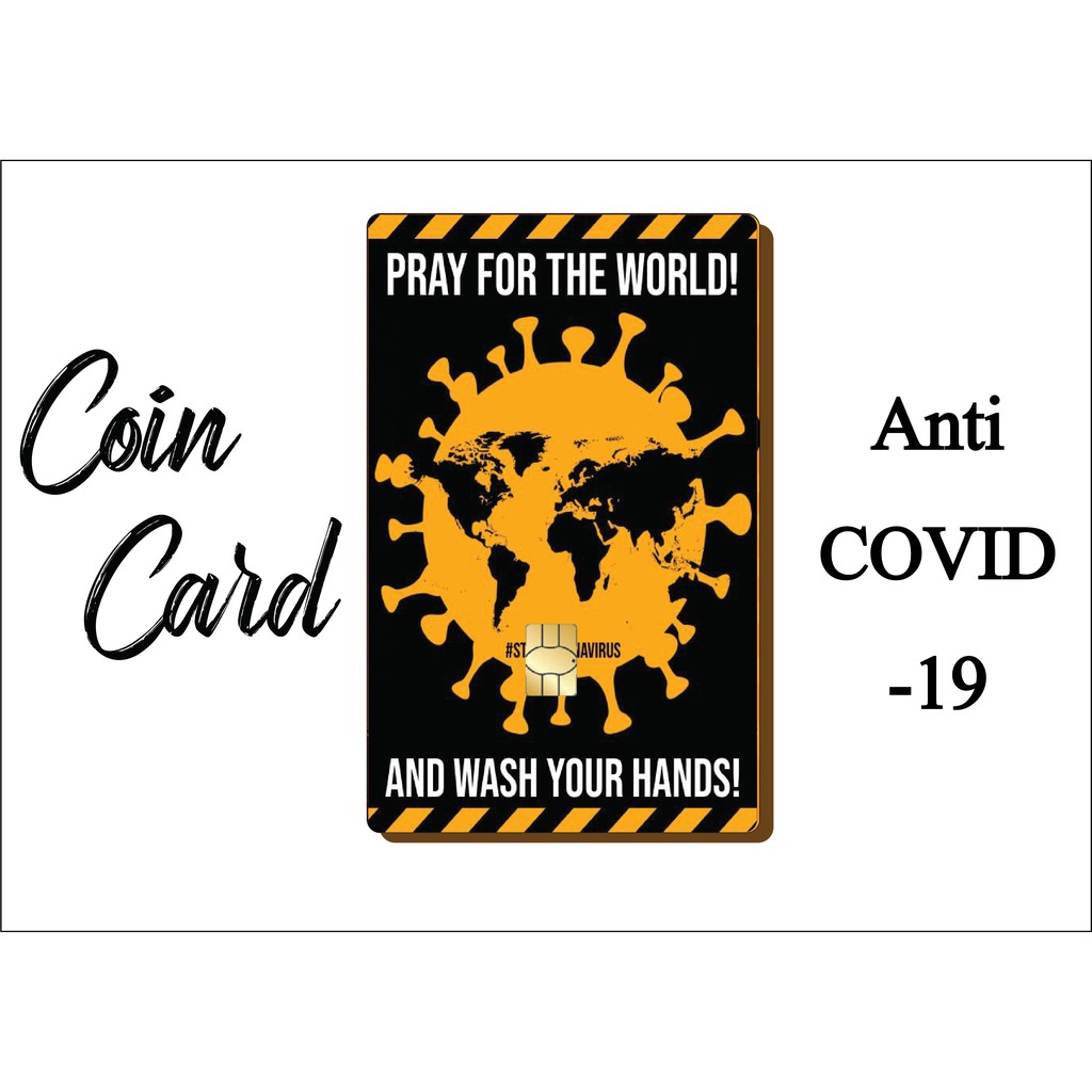 &quot;Bảo vệ sức khỏe đầy lùi CO-VID-19&quot; ❤️ (Sticker/Miếng dán Thẻ ATM, Tín dụng)  | Dán thẻ ATM CoinCard