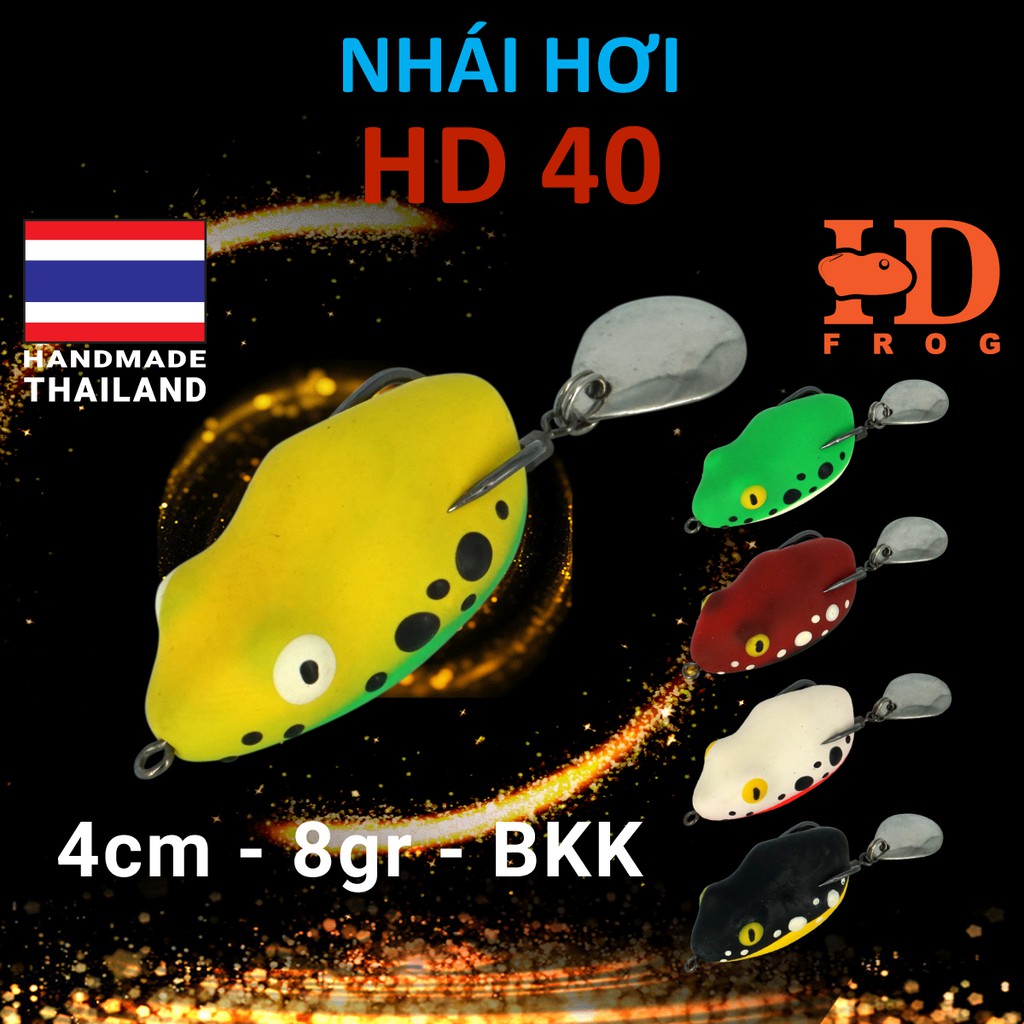 NHÁI HƠI HD40 THÁI LAN - MÒI GIẢ CÂU LURE CÁ LÓC (4CM/8GR)