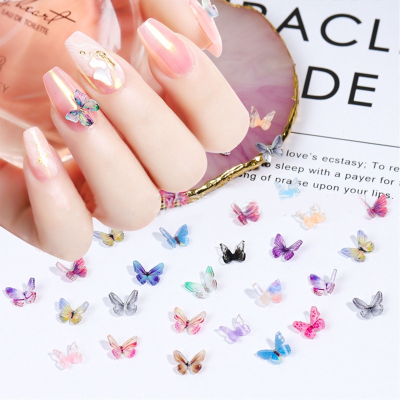 Set 30 Phụ Kiện Hình Bướm 3D Dùng Trang Trí Móng Thủ Công Cho Nữ