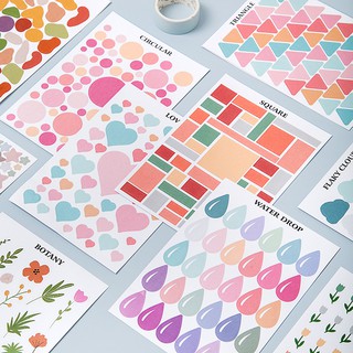 Sticker icon nhiều màu sắc dễ thương trang trí sổ tay