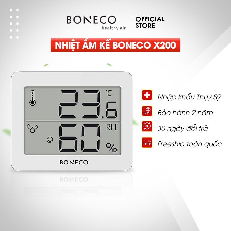 Nhiệt Ẩm Kế BONECO X200 Đo Độ Ẩm Không Khí, Nhiệt Độ Phòng - Hàng Chính Hãng