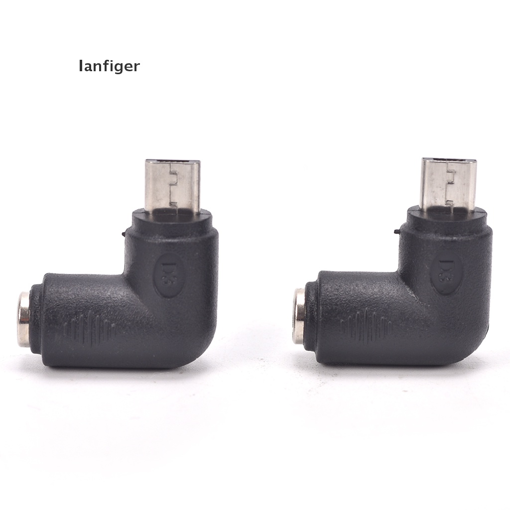 Set 2 Bộ Chuyển Đổi Nguồn Điện DC 5.5X2.1Mm Female Sang Micro USB 5 Pin Male Right