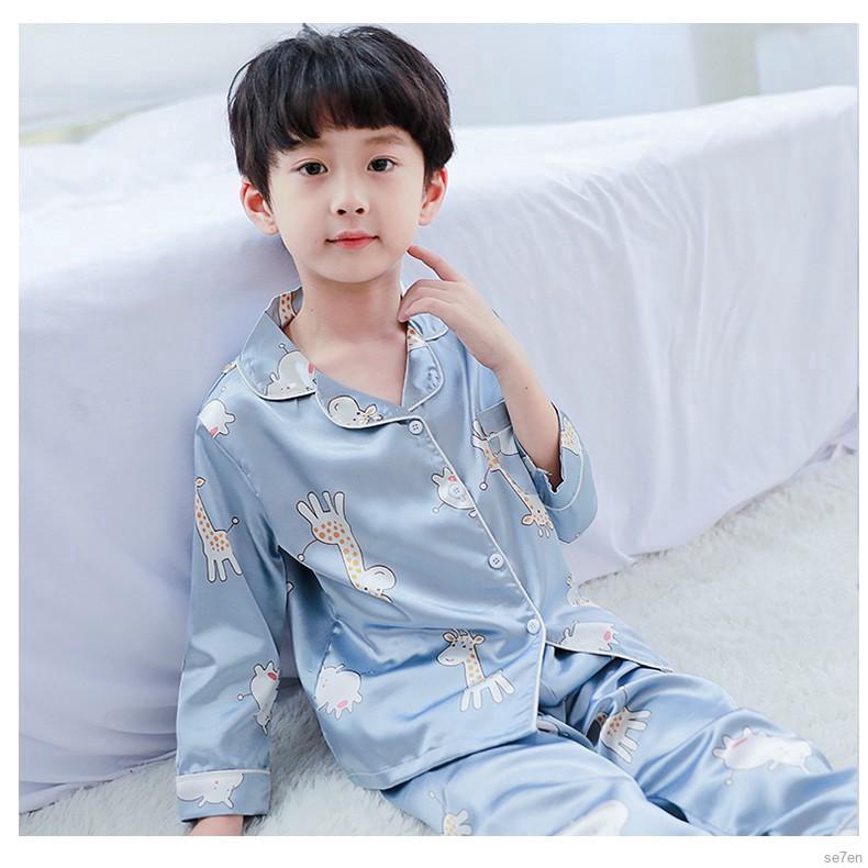 Bộ Đồ Ngủ Pijama 7 Món In Hình Hươu Cao Cổ Cho Bé