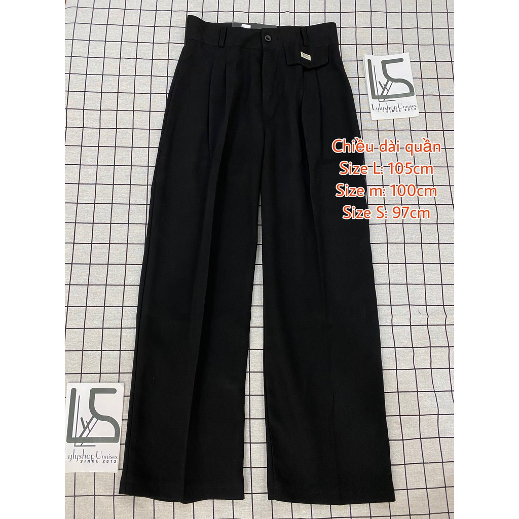 Quần ống rộng Basic LylyshopUnisex, quần ống suông vải tuyết cát hàn quốc đứng dáng cạp cúc lưng cao kiểu quần tây | BigBuy360 - bigbuy360.vn