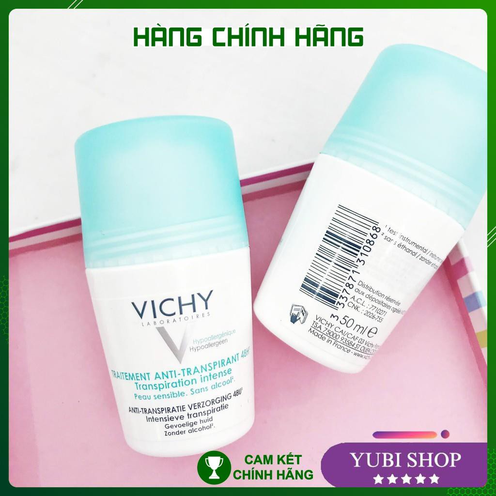 Lăn Khử Mùi Vichy Pháp Chính Hãng - Khô Thoáng Vùng Da Dưới Cánh Tay 48h Vichy - 50ml - New