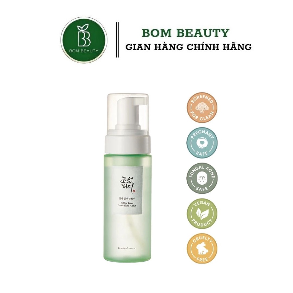 Nước hoa hồng tẩy da chết, kiểm soát bã nhờn, se lỗ chân lông Beauty Of Joseon Bubble Toner: Green Plum + AHA (150ml)