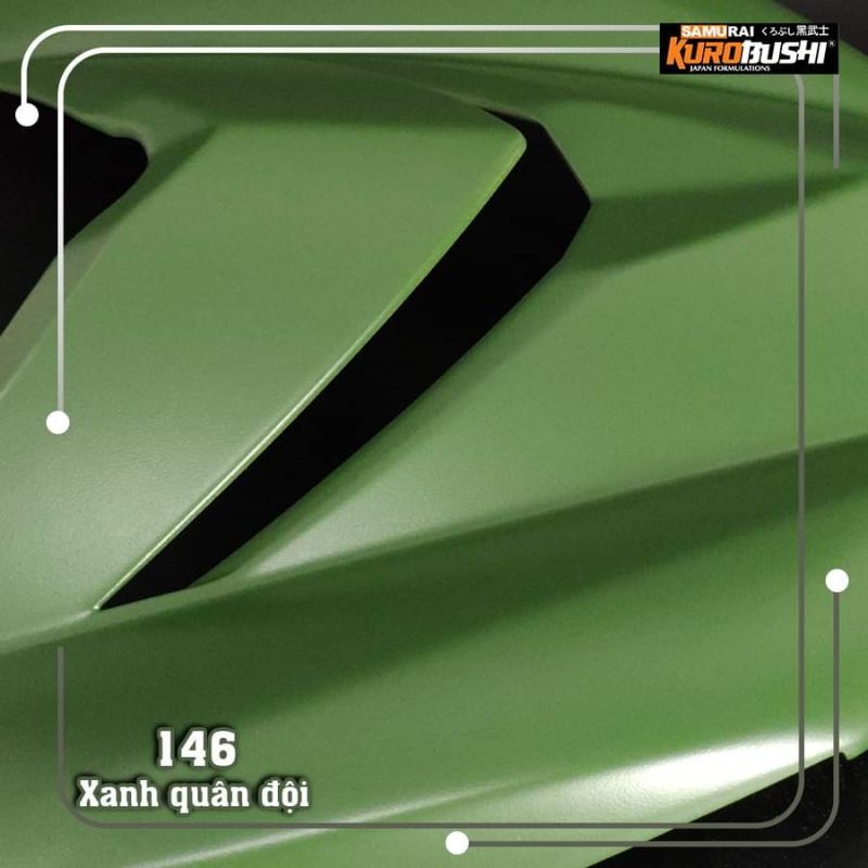 Sơn xịt Samurai chính hảng Màu Xanh Quân Đội. Mã 146