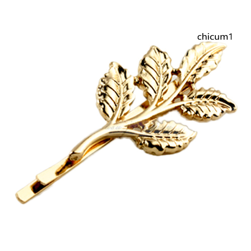 Kẹp Tóc Hình Chiếc Lá Chất Liệu Hợp Kim Cho Nữ